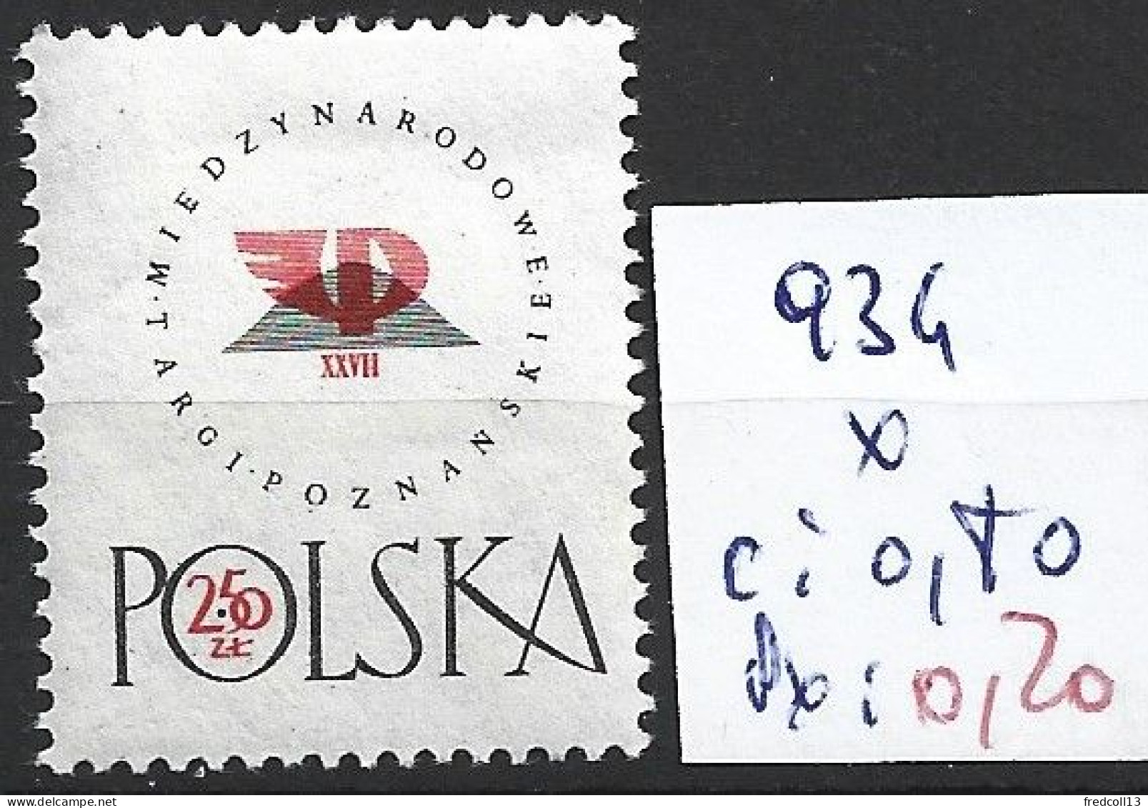 POLOGNE 934 * Côte 0.80 € - Unused Stamps