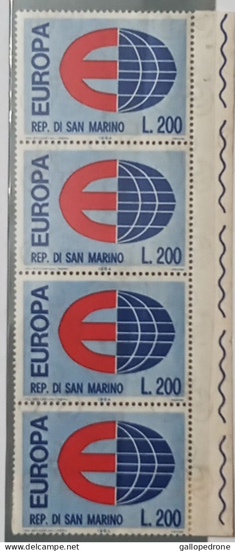 1964 San Marino, Serie "Europa" Striscia Di 4 Valori - Nuovi - MNH ** - Ungebraucht