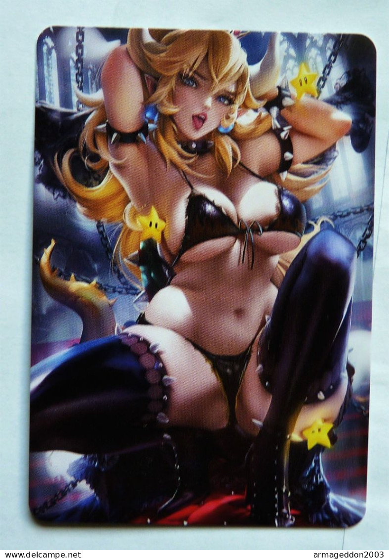 CARTE SEXY GIRL WAIFU BEAUTY MANGA ANIME HOLO Bowsette Mario - Autres & Non Classés