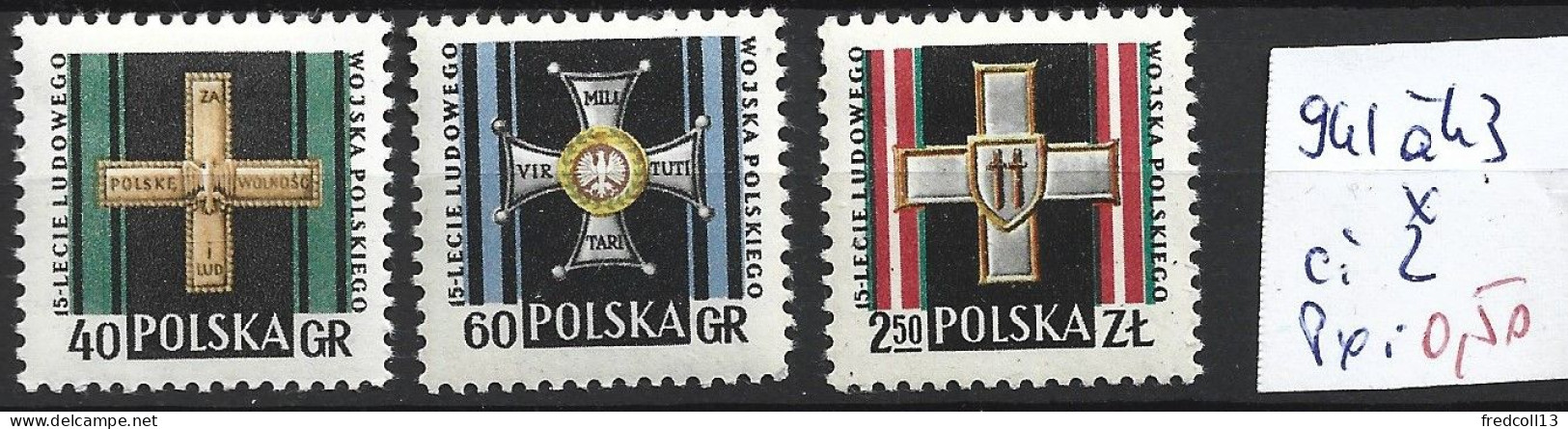 POLOGNE 941 à 43 * Côte 2 € - Unused Stamps