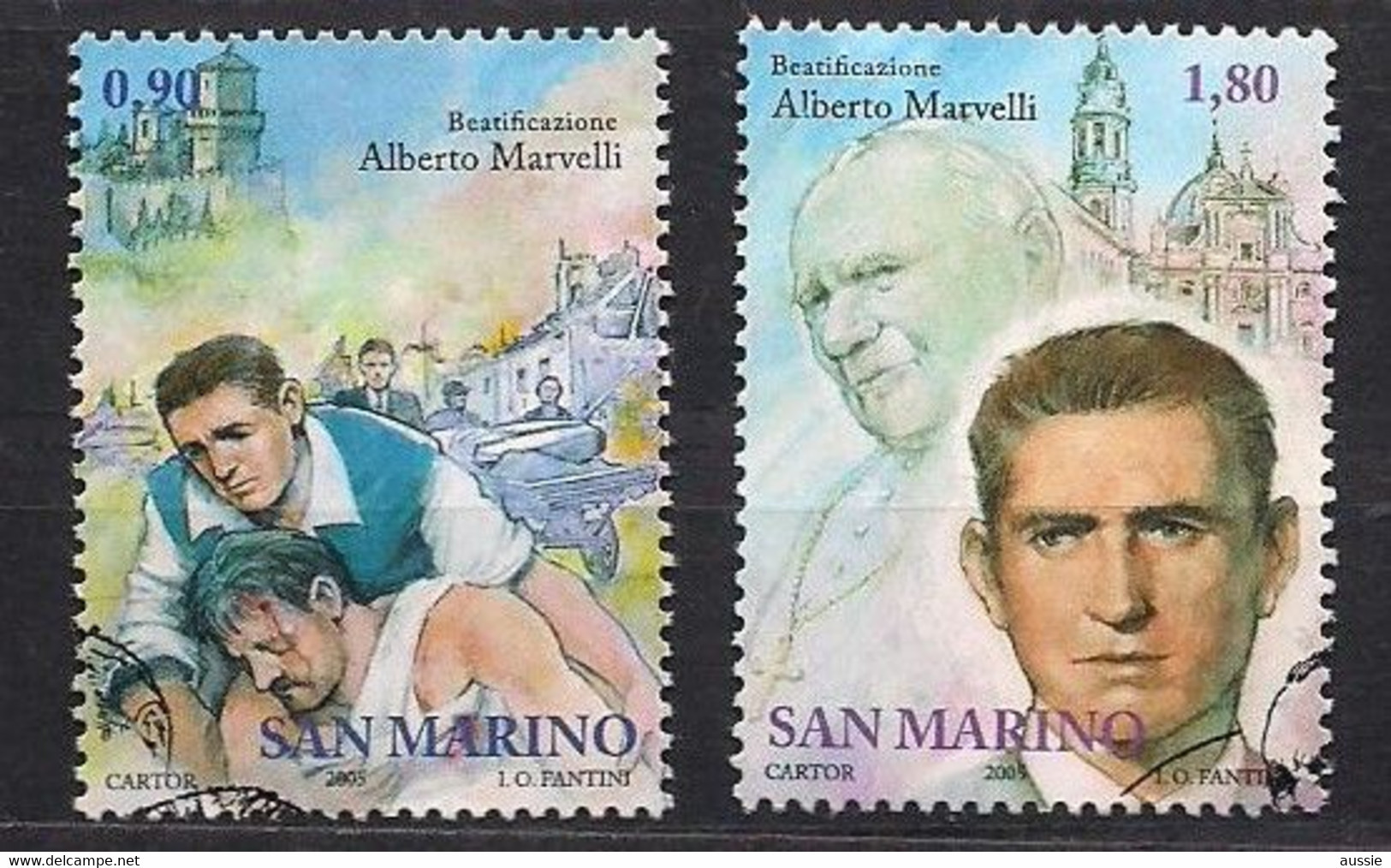 San Marino Saint-Marin 2005 Yvertn° 1983-1984 (°) Oblitéré Used Cote 6,50  € Alberto Marvelli - Oblitérés