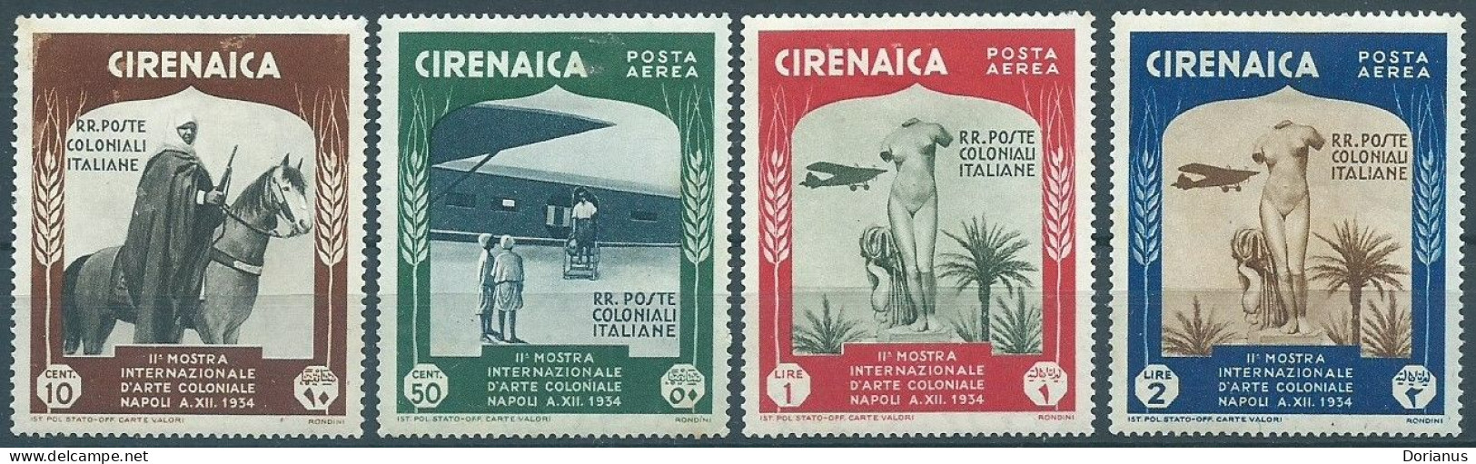 Kolonialausstellung 1934, MiNr. 116, 122, 125, 126; *, Hinged - Cirenaica