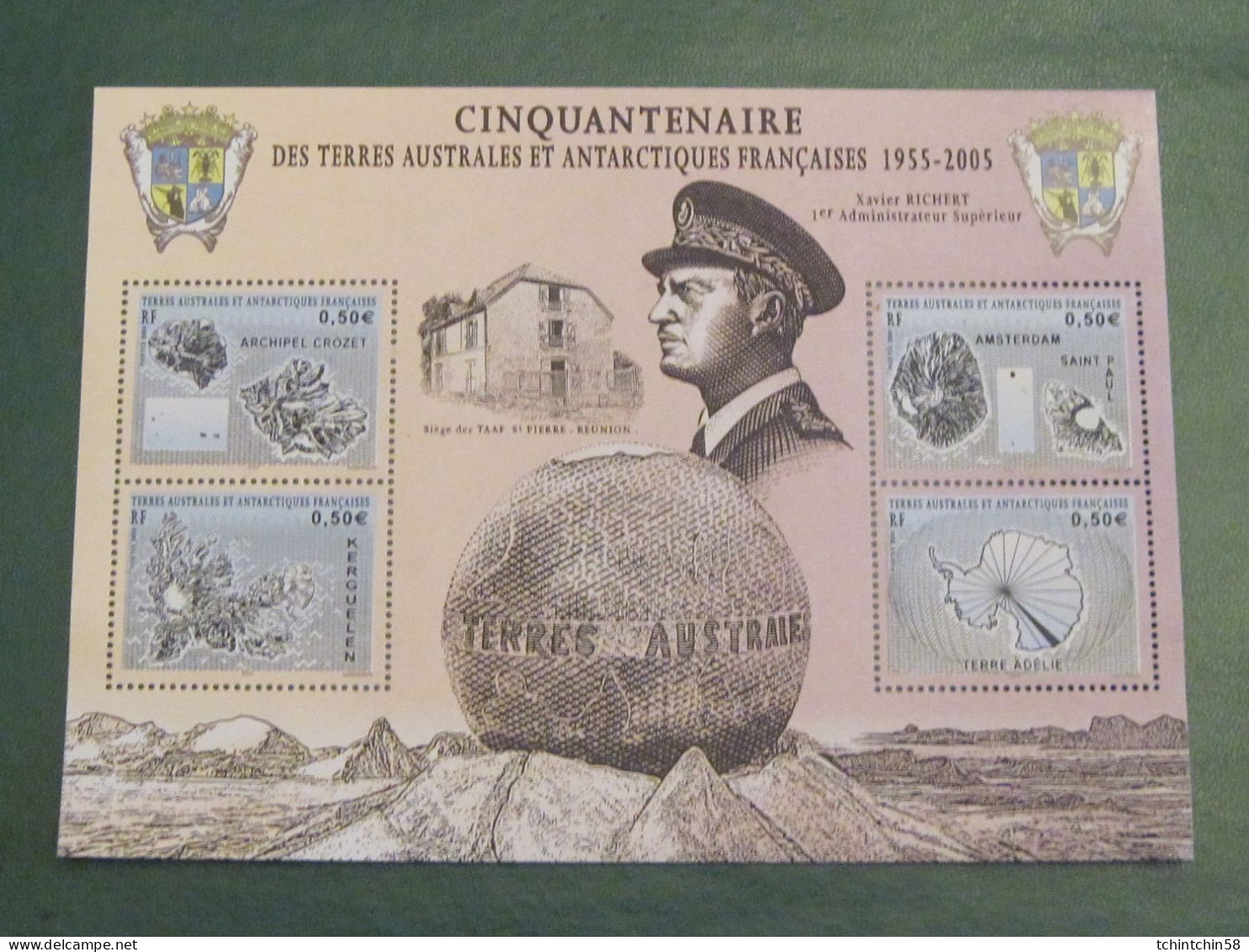 Bloc Et Feuillet CINQUANTENAIRE Des Terres Australes Et Antarctiques Française 1955-2005 - Unused Stamps