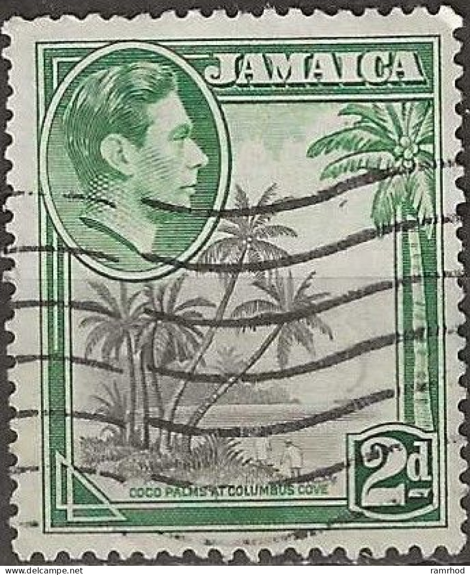 JAMAICA 1938  King George VI - Coco Palms At Don Christopher's Cove - 2d. - Black And Green FU - Jamaica (...-1961)