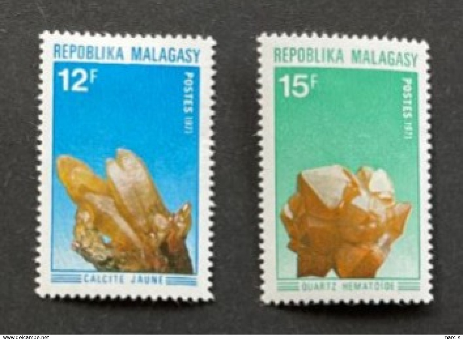 MADAGASCAR 1971 - NEUF**/MNH - Série Complète Mi 627 / 628 - YT 482 / 483 - MINERAUX - Madagascar (1960-...)