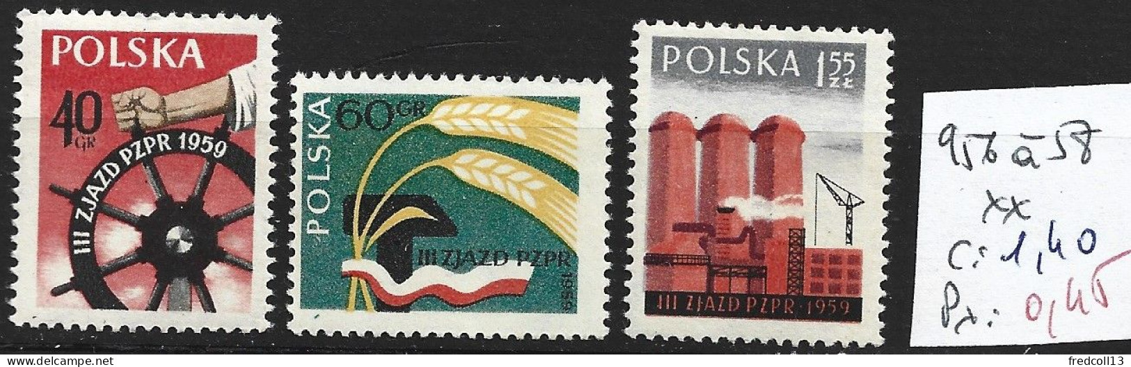 POLOGNE 956 à 58 ** Côte 1.40 € - Neufs