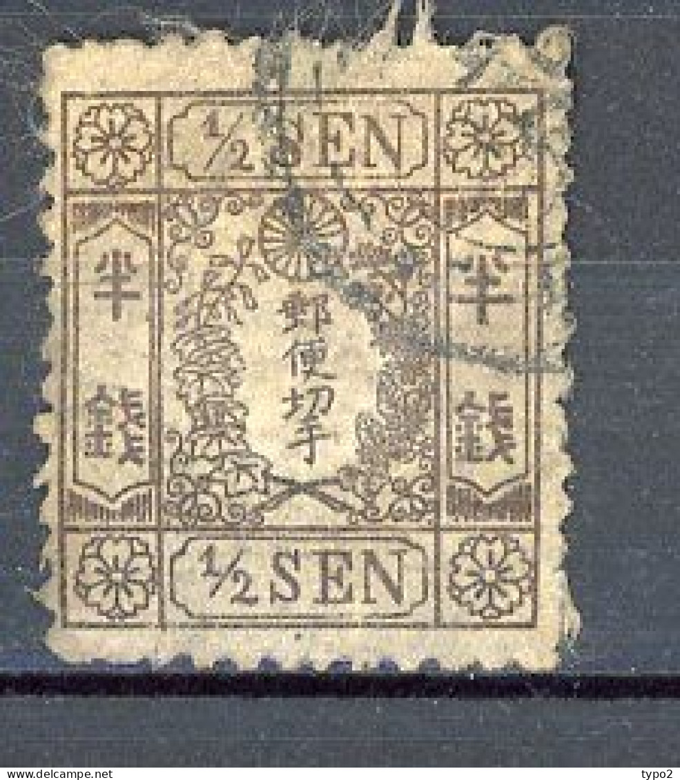 JAPON -  1872 Yv. N° 9B  (o) 1/2s Brun  Cote 35 Euro BE   2 Scans - Oblitérés