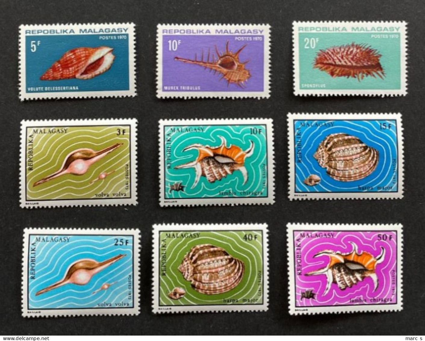 MADAGASCAR 1970/1973 - NEUF**/MNH -2  Séries Complètes Mi 618/620 + 675/680 - YT 477/479 + 516/521 - SHELLS COQUILLAGES - Madagascar (1960-...)