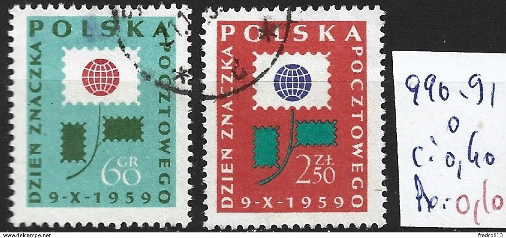 POLOGNE 990-91 Oblitérés Côte 0.40 € - Gebraucht