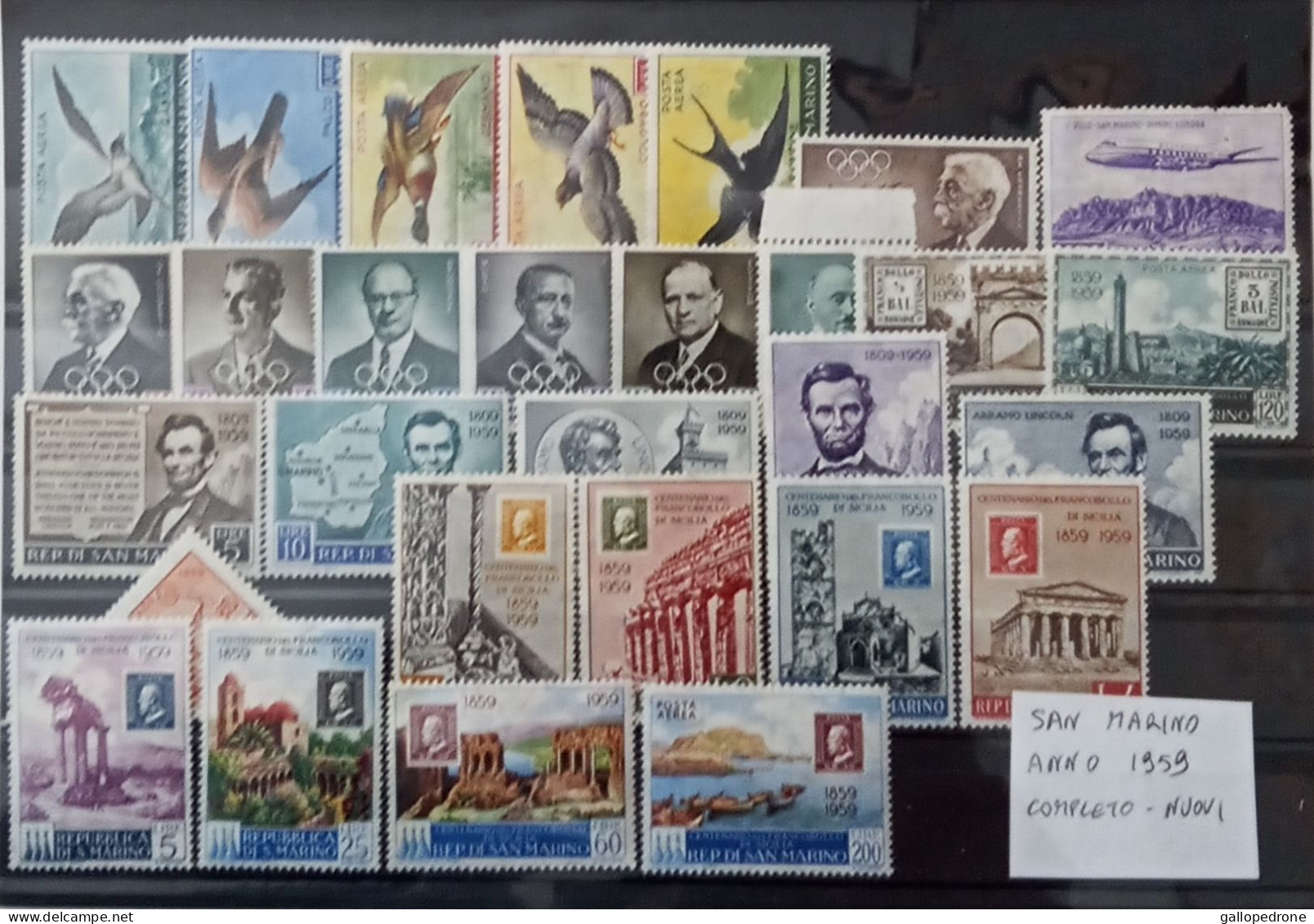 1959 San Marino, Annata Completa-Francobolli Nuovi 29 Valori-MNH ** - Neufs