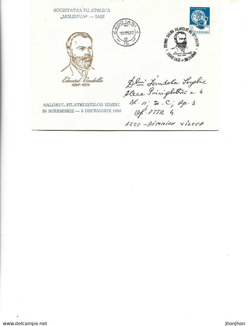 Romania - Occasional Env,1990 - E.Caudella Romanian Composer Of Opera Music,violinist,conductor,teacher And Music Critic - Poststempel (Marcophilie)