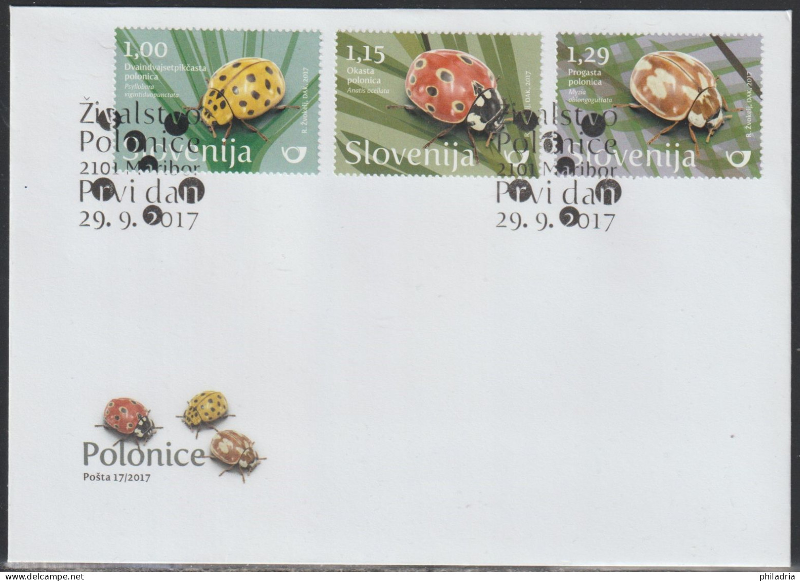 Slovenia, 2017, Ladybird, Set, FDC - Beetles