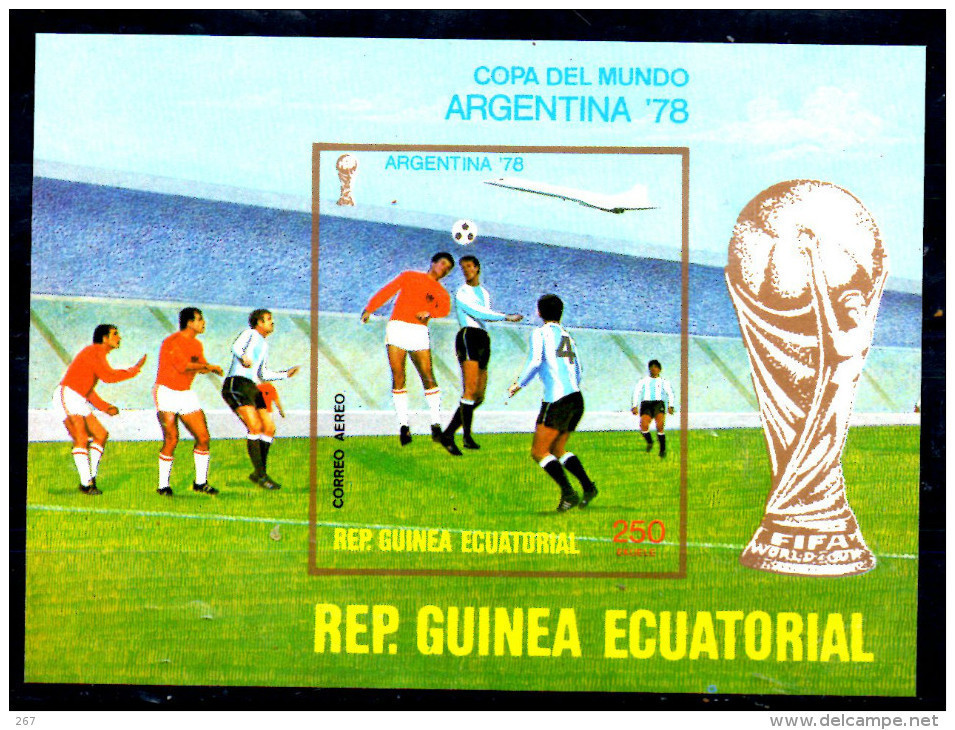 GUINEE EQUATORIALE  BF * *  NON DENTELE  Cup 1978   Football  Fussball Soccer  Concorde Coupe Avion - 1978 – Argentine