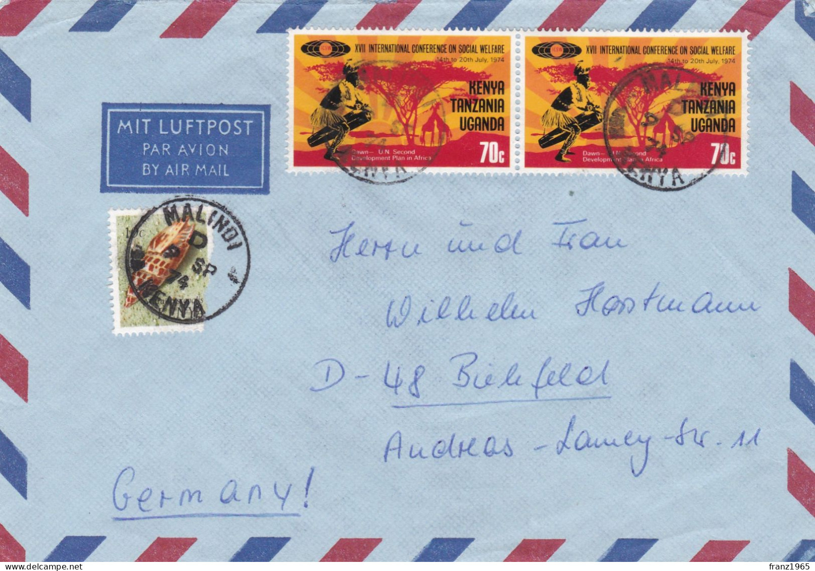 From Malindi To Germany - 1974 - Kenia (1963-...)