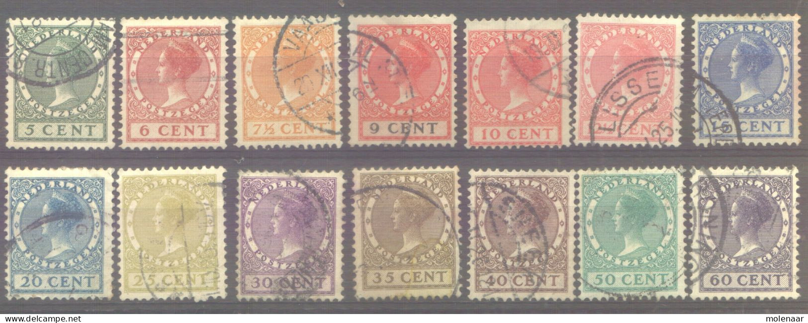 Postzegels > Europa > Nederland > Periode 1891-1948 (Wilhelmina) > 1910-29 > Gebruikt No. 148-165 ( - Usati