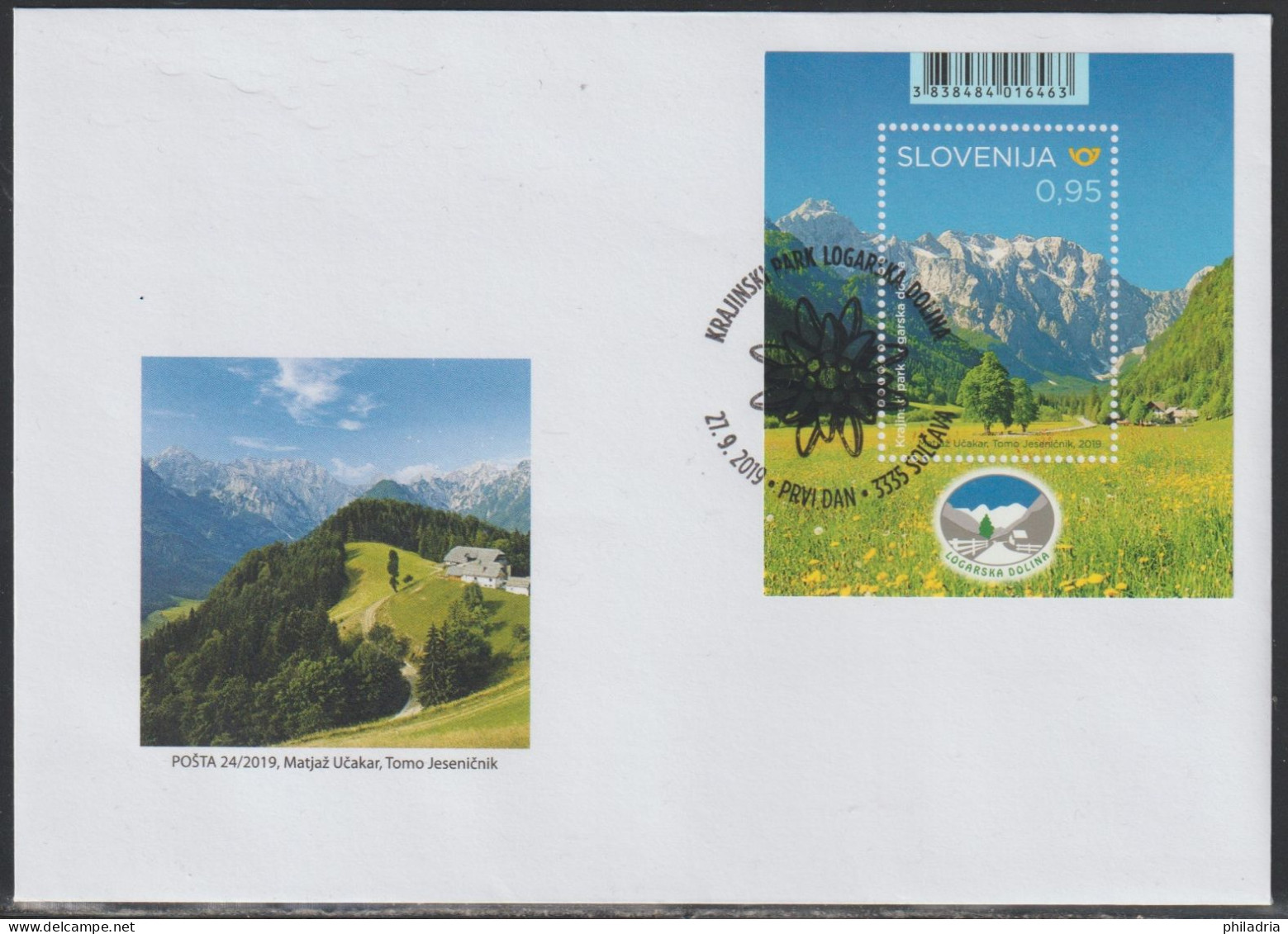 Slovenia, 2019, Logarska Dolina, S/Sheet, FDC - Eslovenia