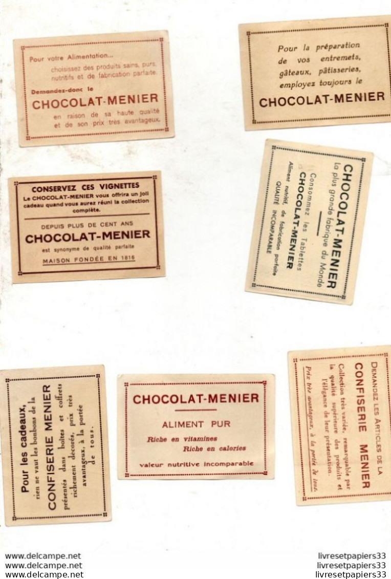 LOT DE 7 IMAGES Chocolat Menier - Pubblicitari