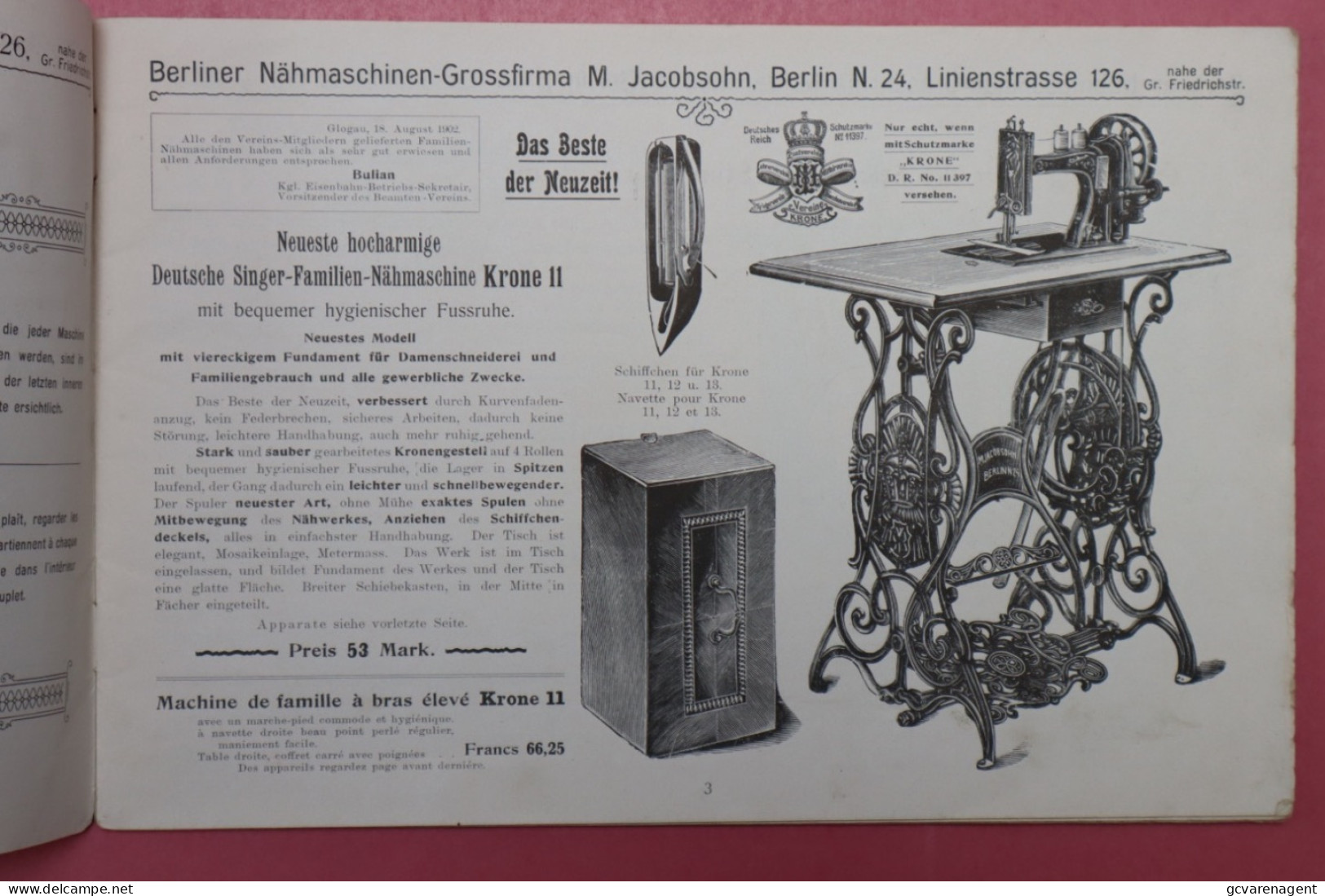 NEUESTE ILLUSTRIERTE PREIS LISTE - BERLINER NÄHMASCHINEN- UND FAHRRAD GROSSFIRMA - 27X 18 CM  - 40 SEITEN VOIR SCANS - Kataloge