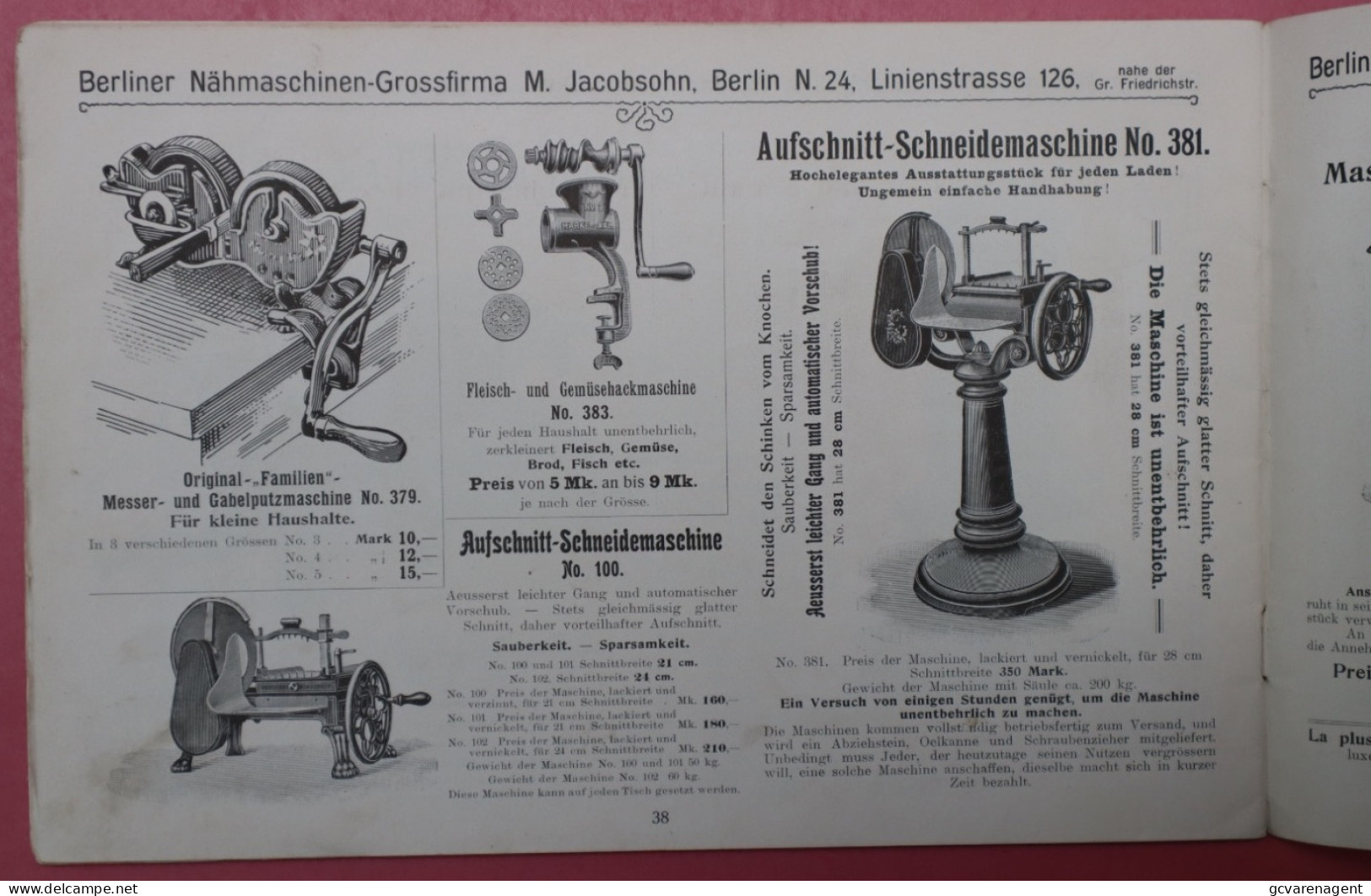 NEUESTE ILLUSTRIERTE PREIS LISTE - BERLINER NÄHMASCHINEN- UND FAHRRAD GROSSFIRMA - 27X 18 CM  - 40 SEITEN VOIR SCANS