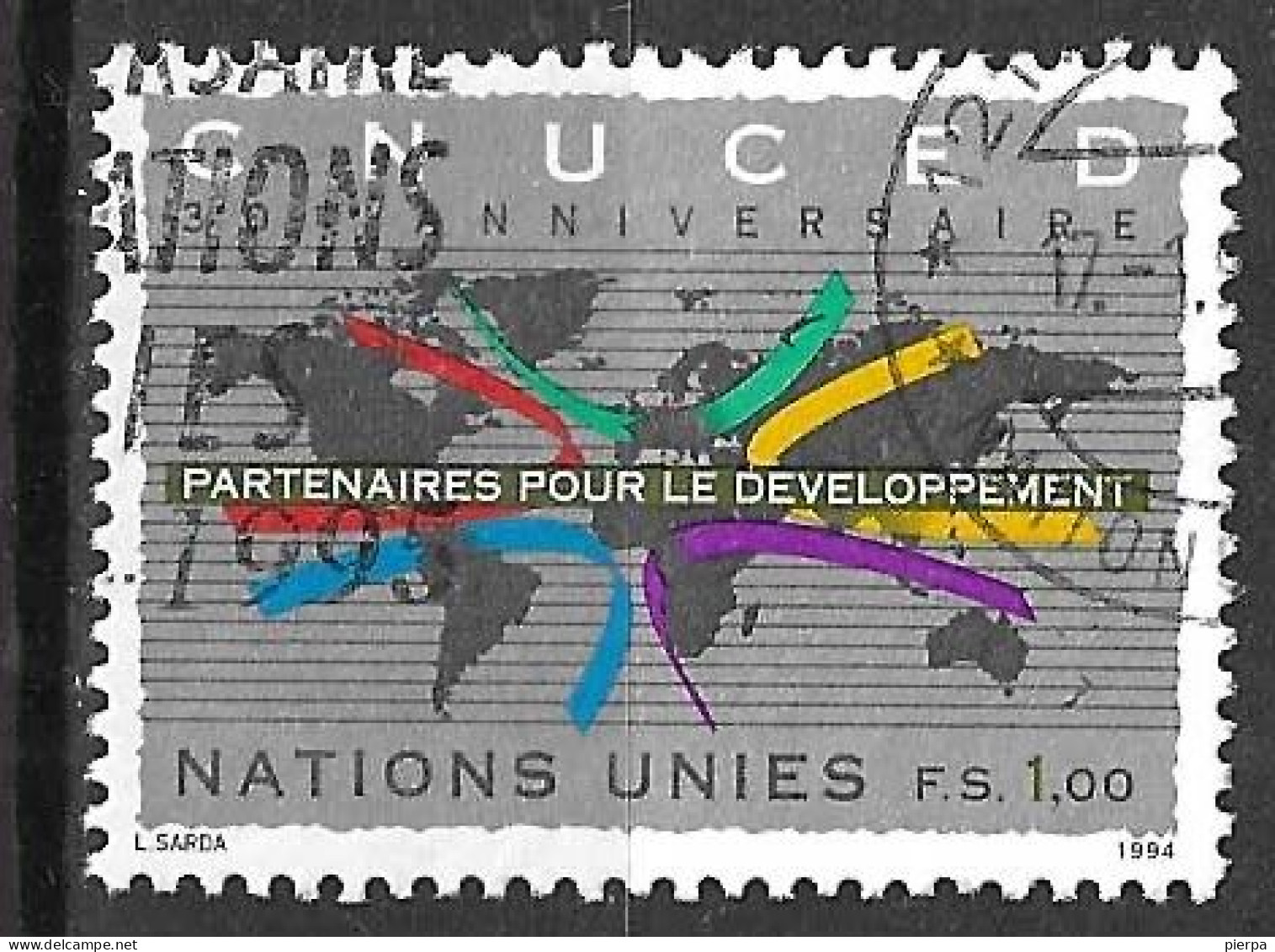 O.N.U. GENEVE - 1994 - 30° CNUCED  - FR 1,00  - USATO (YVERT 280 - MICHEL 260) - Gebraucht