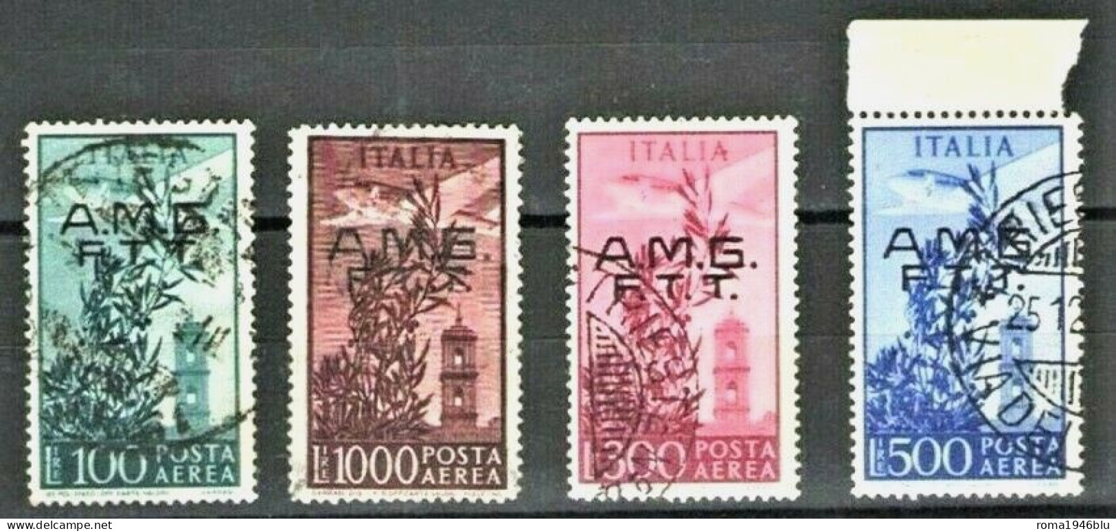 TRIESTE A 1948 POSTA AEREA  CAMPIDOGLIO SERIE CPL. USATA - Poste Aérienne