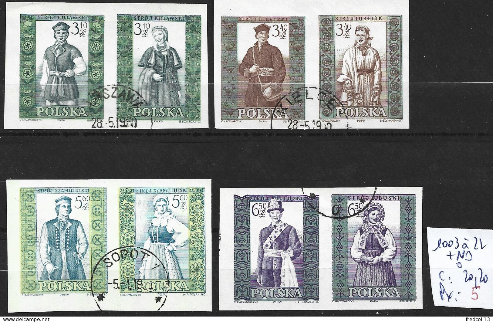 POLOGNE 1003 à 22 + Non Dentelés Oblitérés Côte 20.20 € - Gebraucht