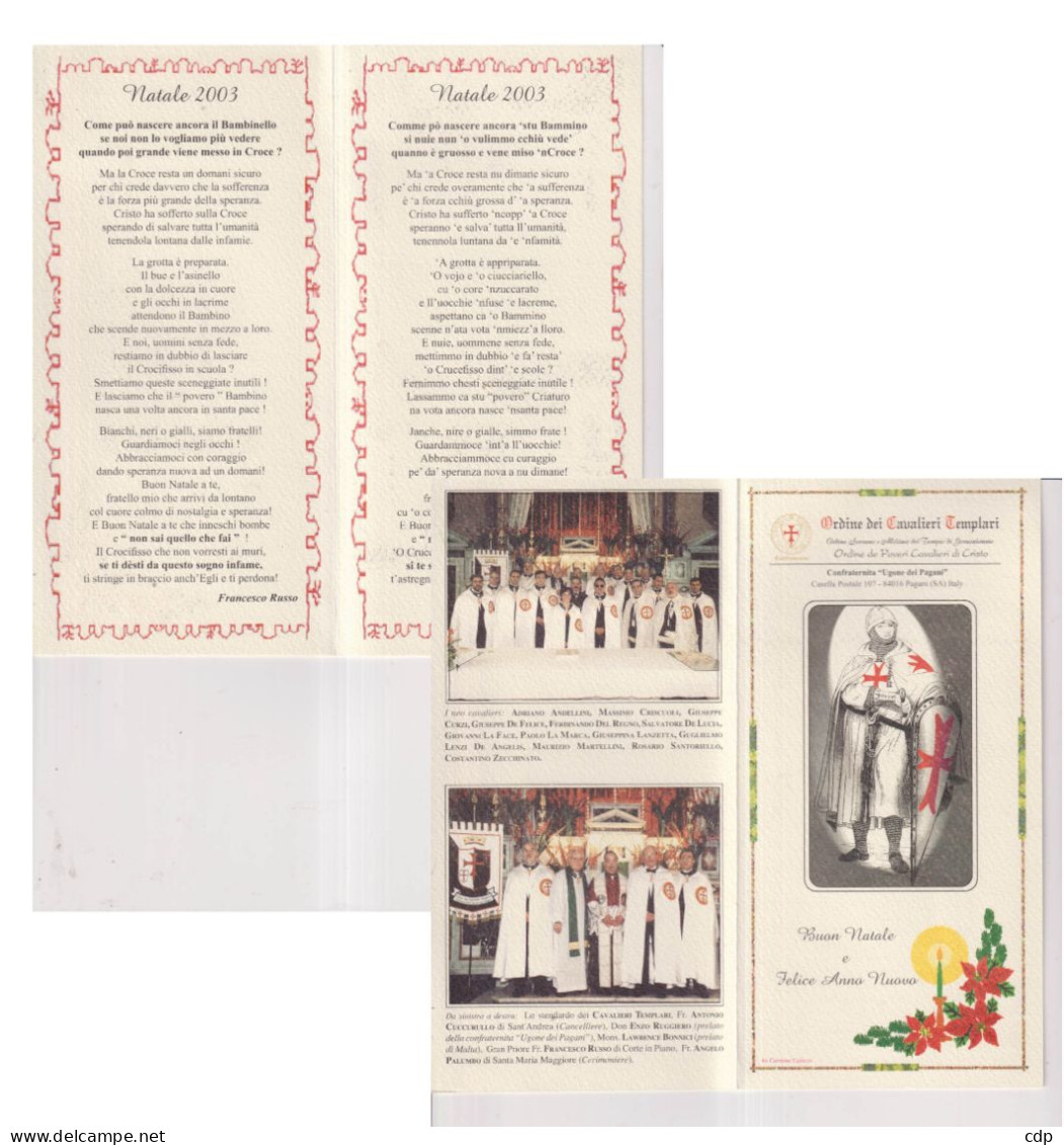 Carte Ordine Dei Cavalieri Templari  Natale 2003 - Cartas Máxima