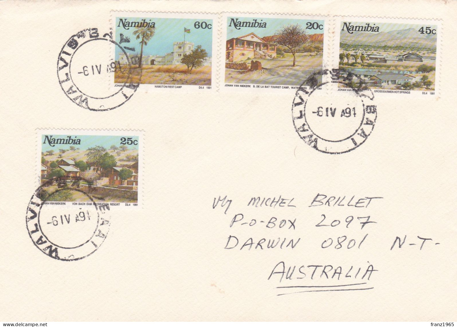 From Namibia To Australia - 1991 - Namibia (1990- ...)