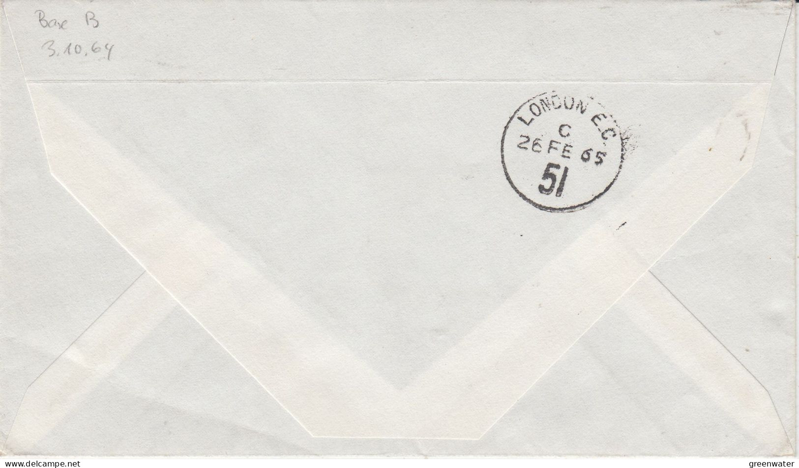 British Antarctic Territory (BAT) Deception Island South Georgia Reg.cover Ca  28 DE 1964 (FG154) - Brieven En Documenten