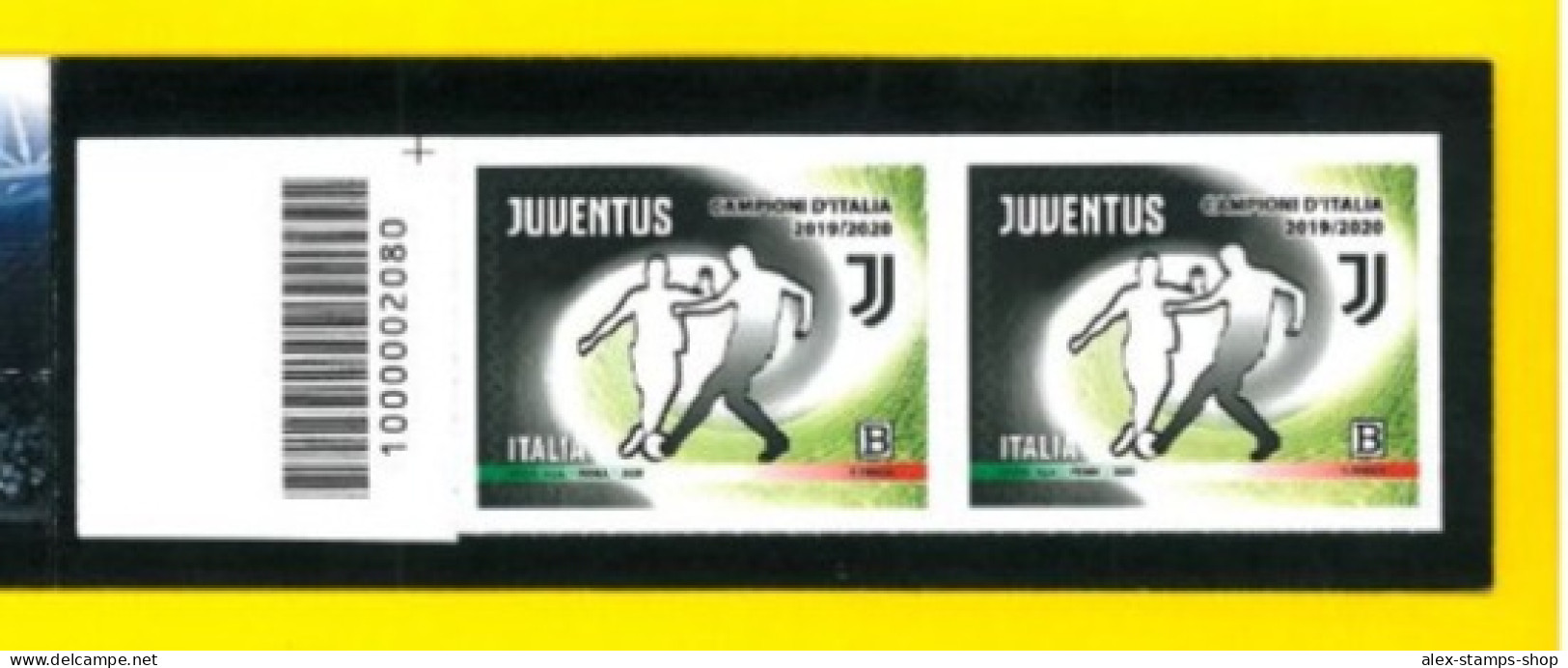 ITALIA 2020 NEW BOOKLET JUVENTUS CAMPIONE ITALIA CON CODICE BARRE NUMERATO 021 - Markenheftchen