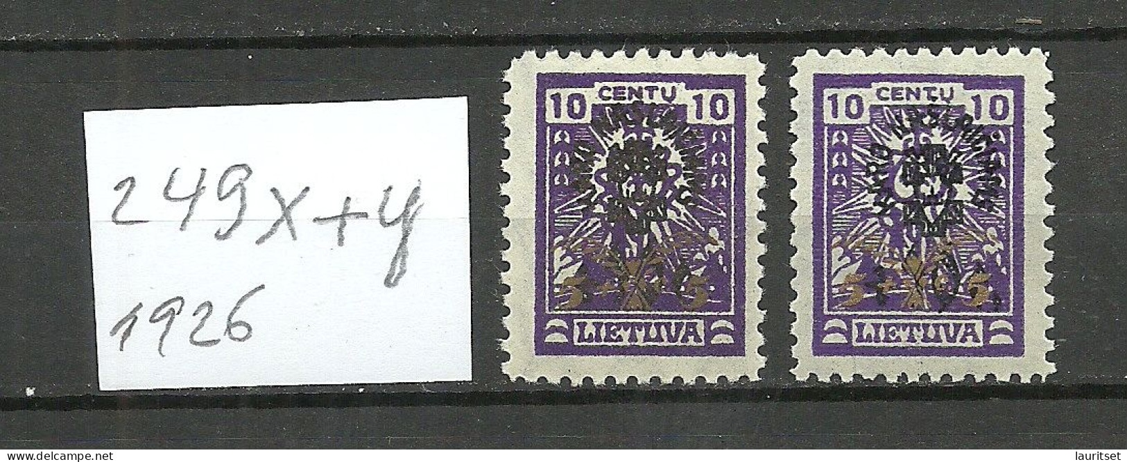 LITAUEN Lithuania 1926 Michel 249 X (wm 3) + 249 Y (wm 5) * - Litauen