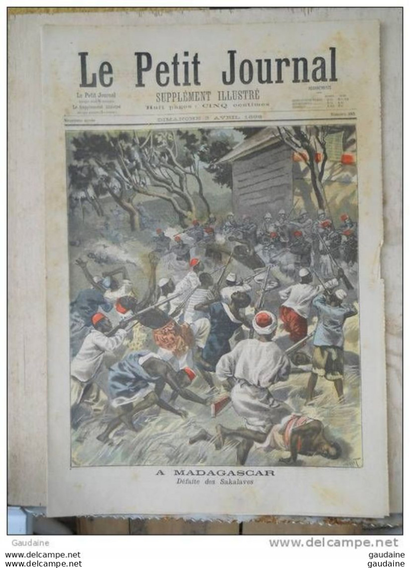 LE PETIT JOURNAL N°385 - 3 AVRIL 1898 - MADAGASCAR  DEFAITE DES SAKALAVES - RUSSIE - NOUVEAU DRAPEAU DE LA MARINE RUSSE - Le Petit Journal