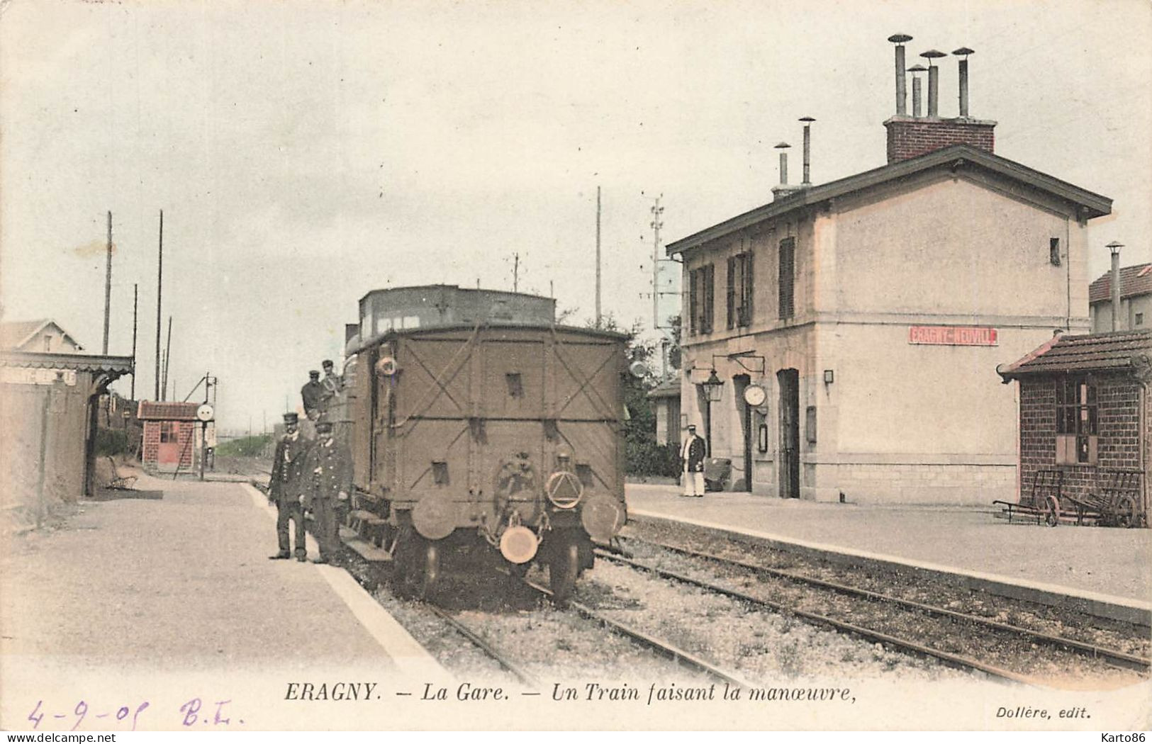 éragny * La Grae , Train Faisant La Manoeuvre * Cheminot Machine Locomotive Ligne Chemin De Fer Val D'oise * Eragny - Eragny