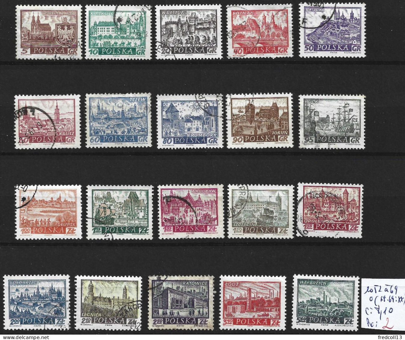 POLOGNE 1052 à 69 Oblitérés ( 1068-69 : ** ) Côte 8.10 € - Gebraucht