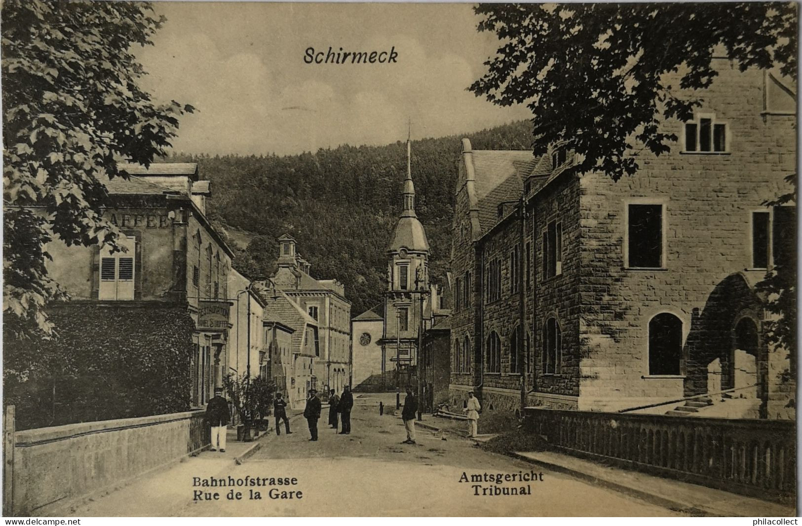 Schirmeck (67) Bahnhof Strasse - Rue De La Gare (Ambtsgericht - Tribunal) (animee) 1908 - Schirmeck