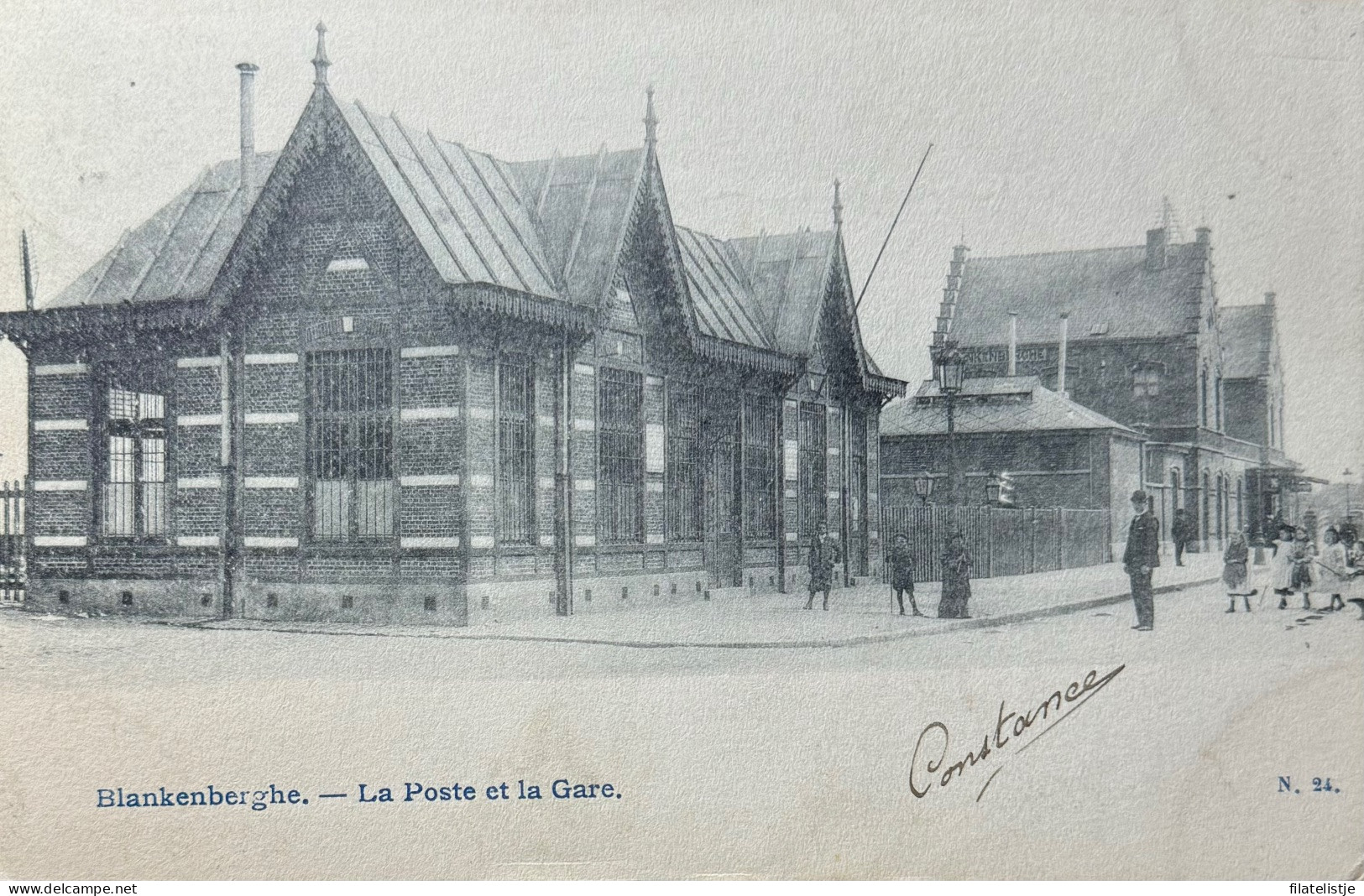 Blankenberge La Poste Et La Gare - Blankenberge