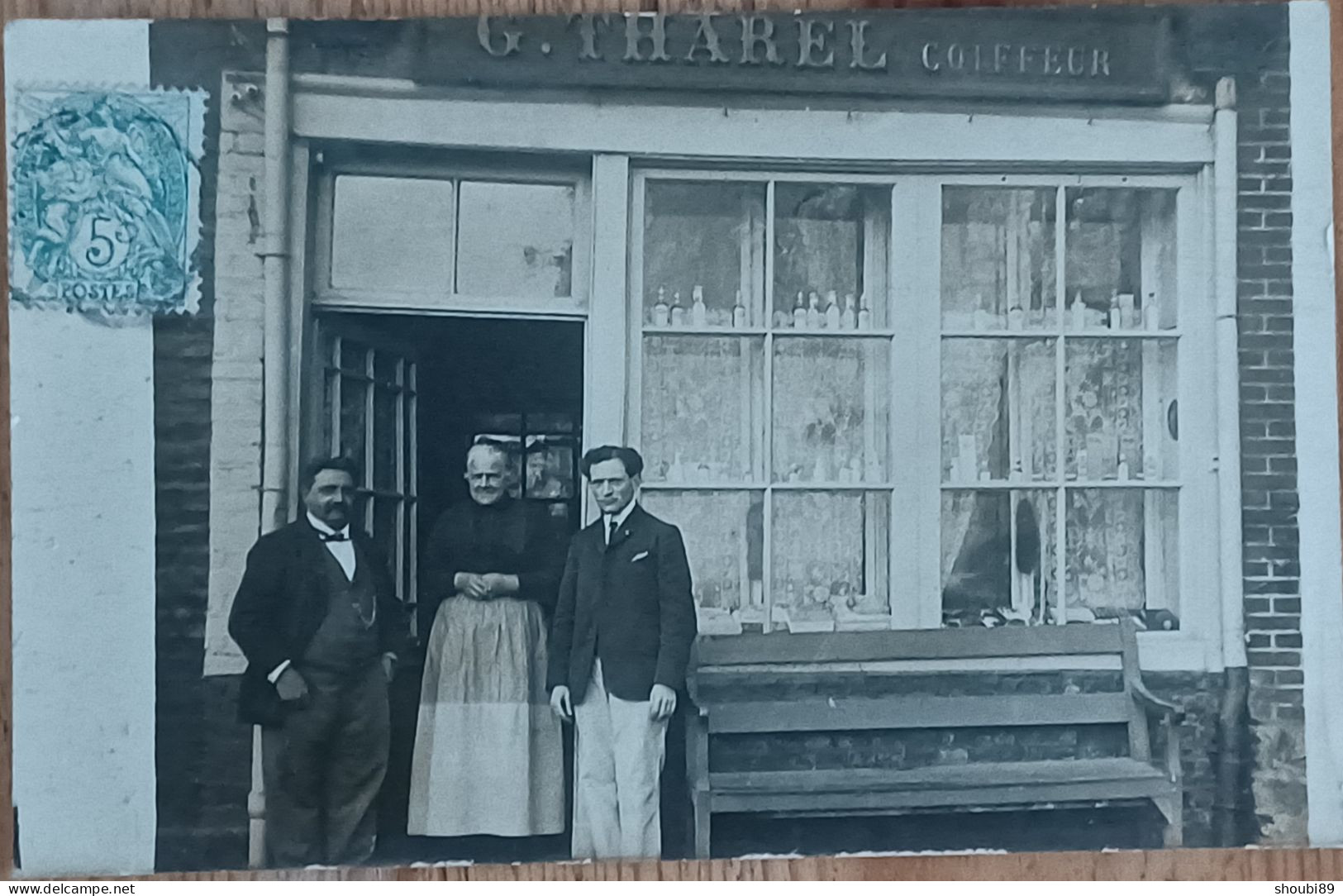 AUFFAY :salon De Coiffure THAREL (coiffeur - Place Du Marché CARTE PHOTO MAGASIN DEVANTURE - Auffay