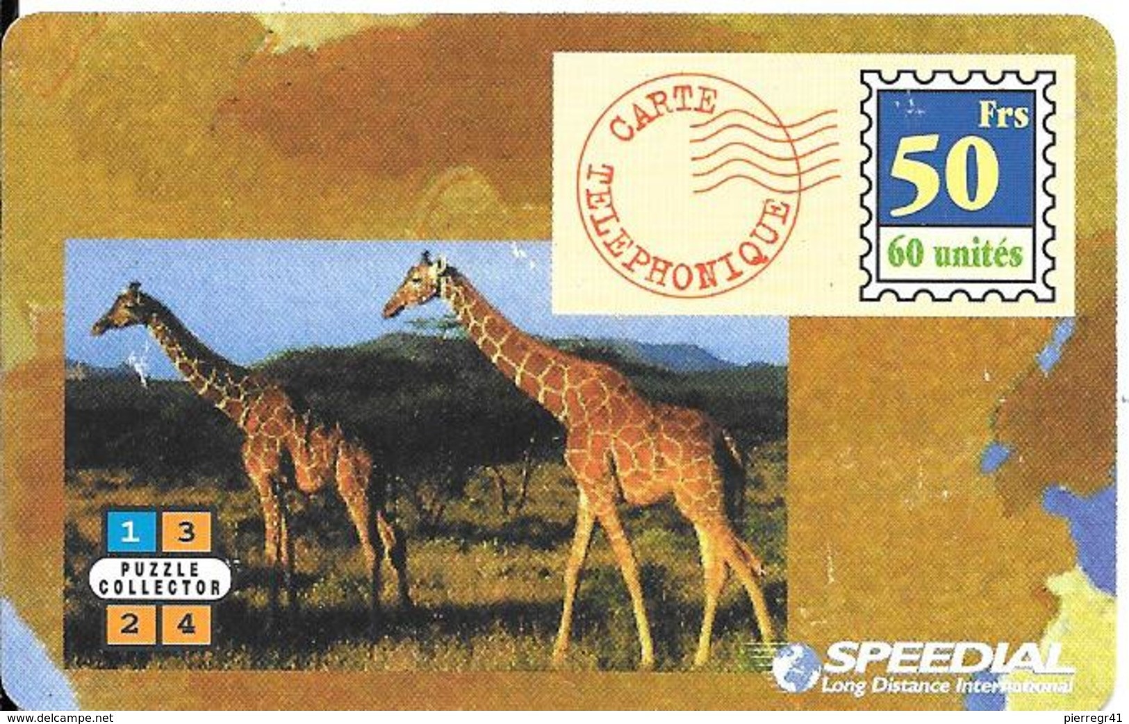 CARTE-PREPAYEE-LDI-SPEEDIAL-50F-PUZZLE-ANIMAUX-N°1-GIRAFES-GRATTE-TBE - Oerwoud