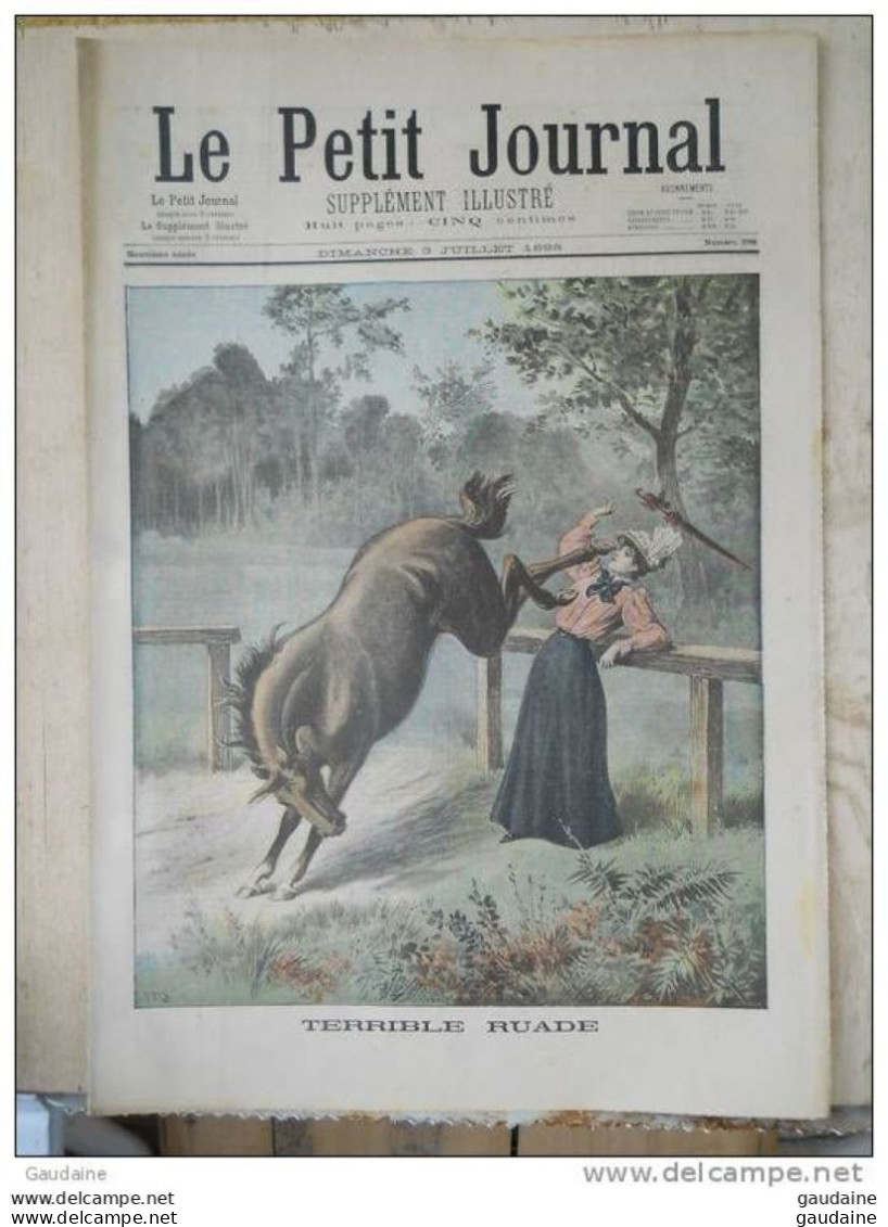 LE PETIT JOURNAL N°398 - 3 JUILLET 1898 - TERRIBLE RUADE CHEVAL - GUERRE HISPANO AMERICAINE - Le Petit Journal