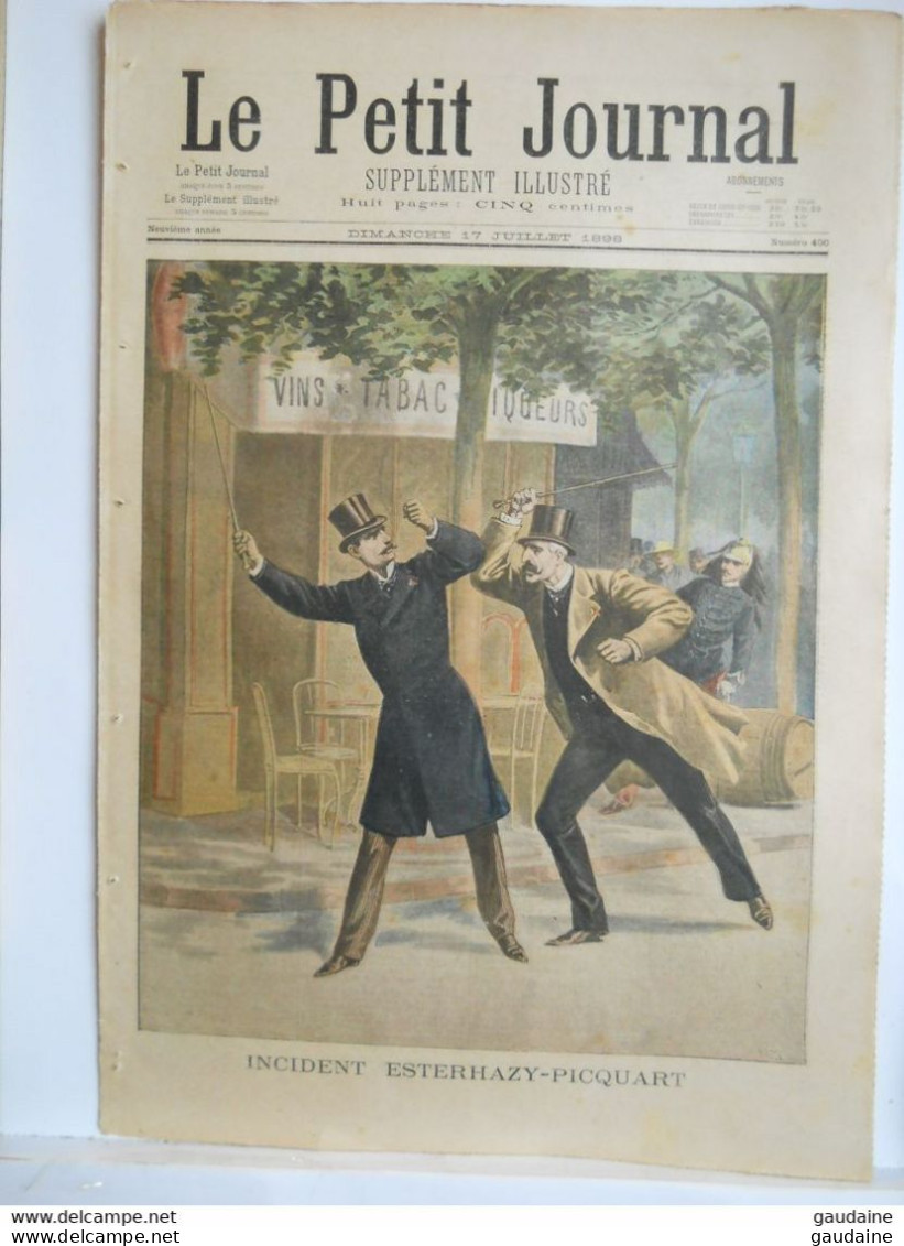 Le Petit Journal N°400 – 17 Juillet 1898 - INCIDENT ESTERHAZY PICQUART - CORSE GENDARME BANDIT - Le Petit Journal