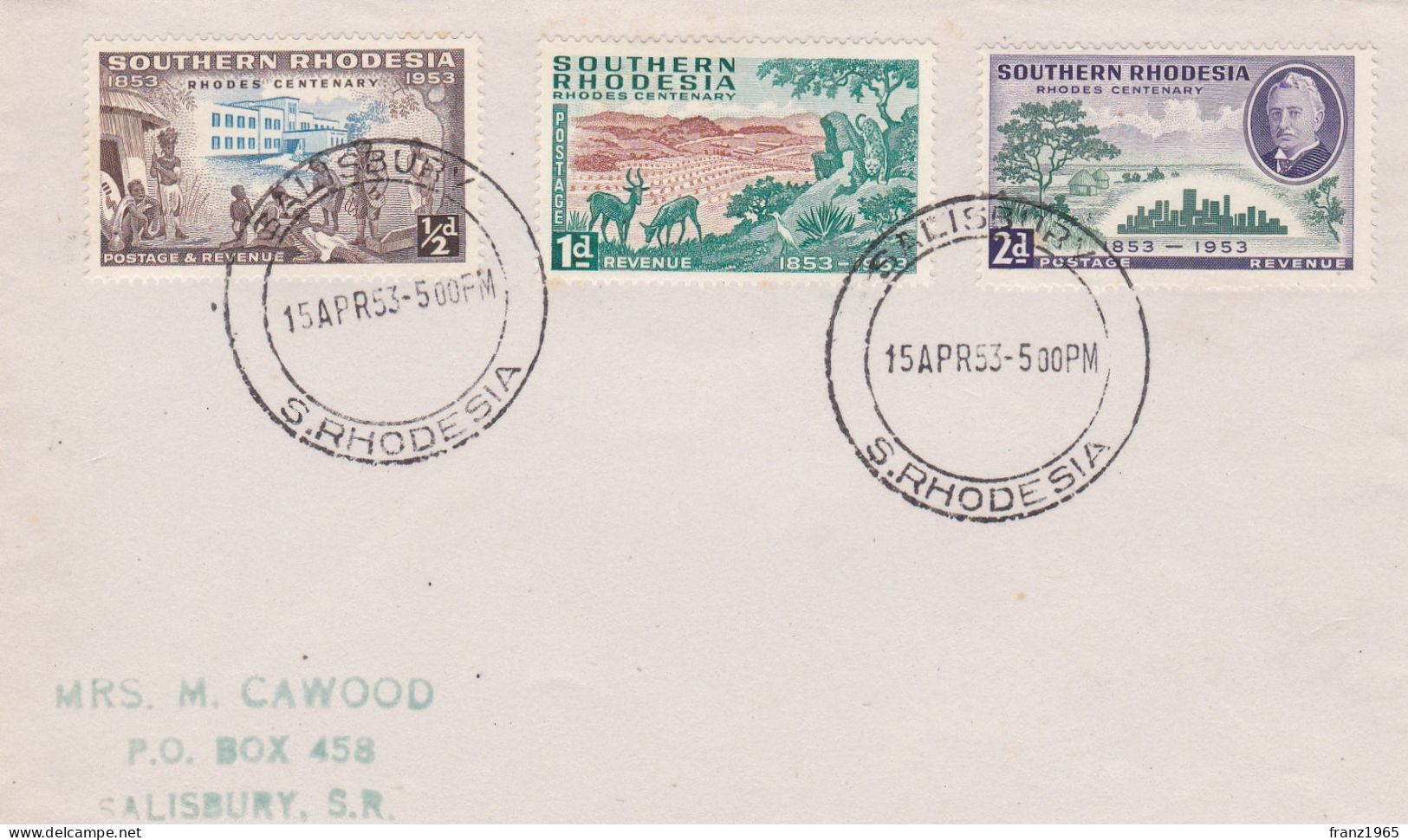 Rhodes Centenary - 1953 - Southern Rhodesia (...-1964)