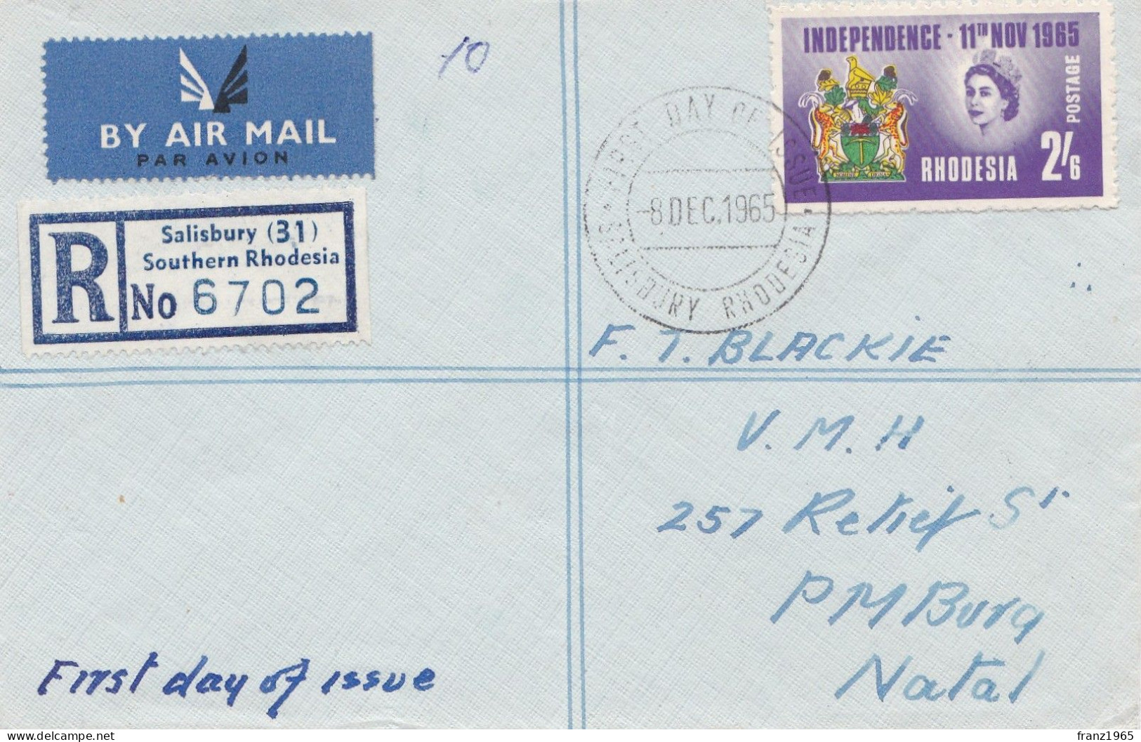 Indipendence - 1965 (FDC) - Rhodésie (1964-1980)