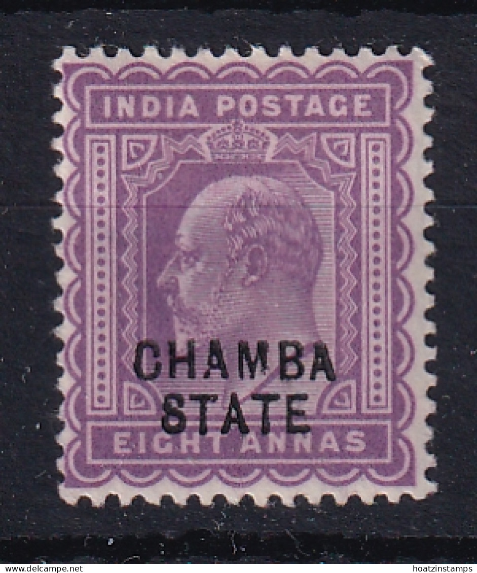 India - Chamba: 1903/05   Edward 'Chamba State' OVPT   SG37    8a   Purple   MH - Chamba