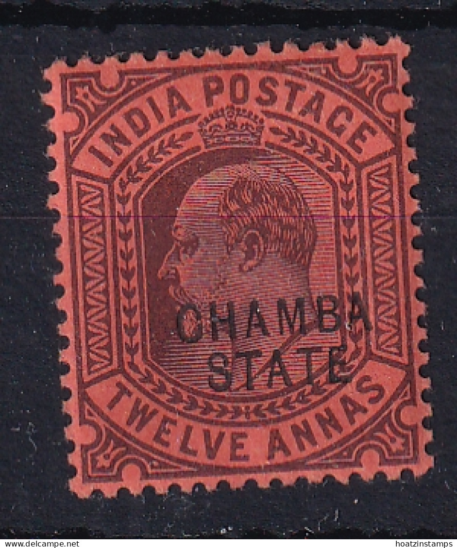 India - Chamba: 1903/05   Edward 'Chamba State' OVPT   SG39    12a      MH - Chamba