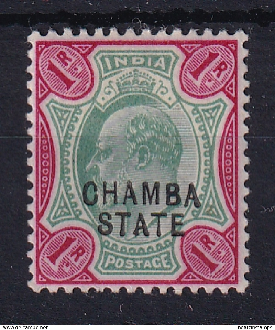 India - Chamba: 1903/05   Edward 'Chamba State' OVPT   SG40    1R      MH - Chamba