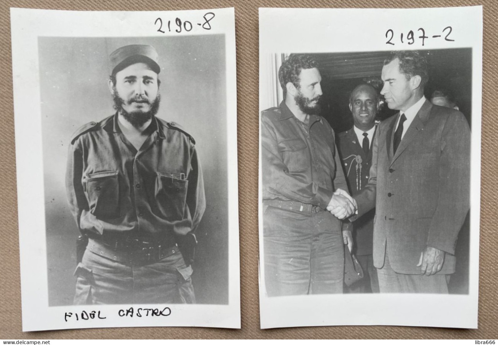 ( 2 X) - FIDEL CASTRO (Cuba) & RICHARD NIXON (USA) - 14,5 X 10 Cm. (REPRO PHOTO!  Voir Description, See Description)! - Famous People