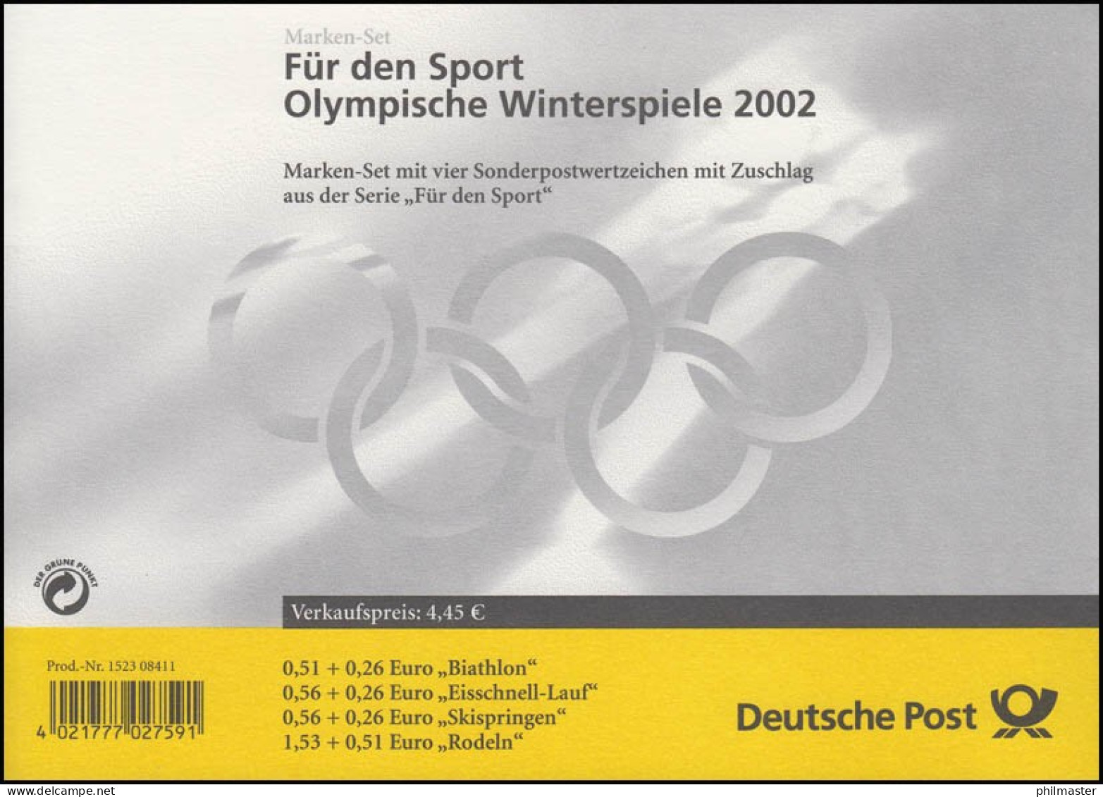 47 MH Winterolympiade 2002, Schnittmarkierung HBL-Oberkante Links, ESSt BONN - 2001-2010