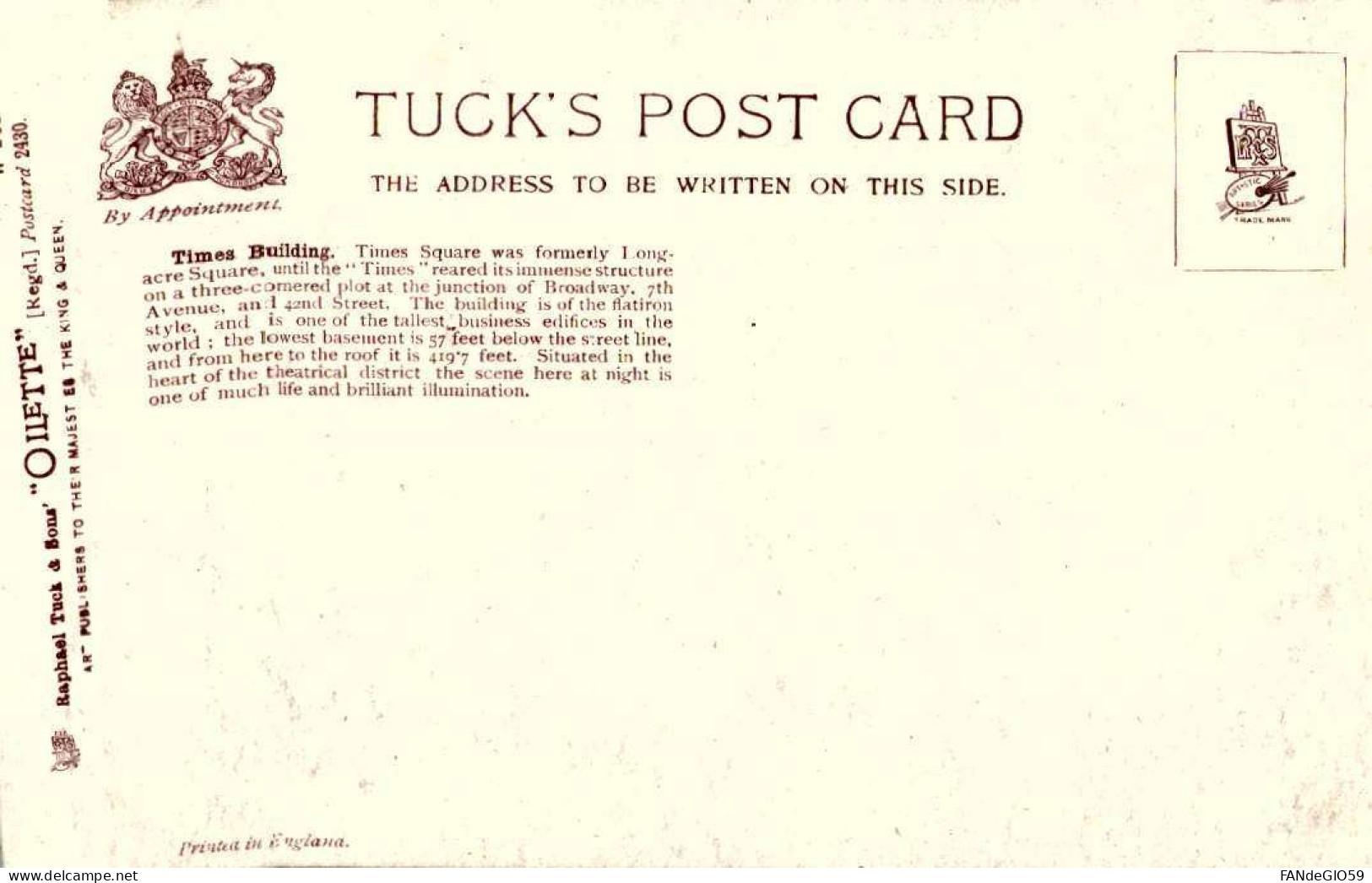 Etats-Unis > NY - New York >TUCK'S     ALB / 1  /  13 - Otros & Sin Clasificación