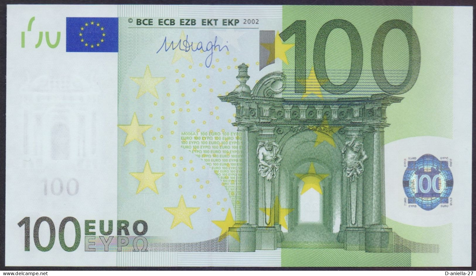 Spanien, 100 €uro V / M006-A3, Draghi, Perfekt Unc., Selten! - 100 Euro