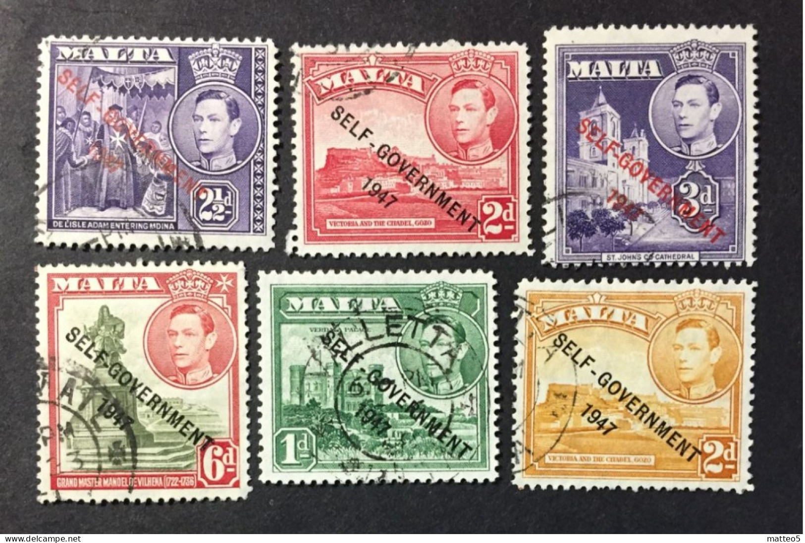 1953 Malta -  King George V And Local Motifs , Overprint Self Government 1947 - Used - Malta